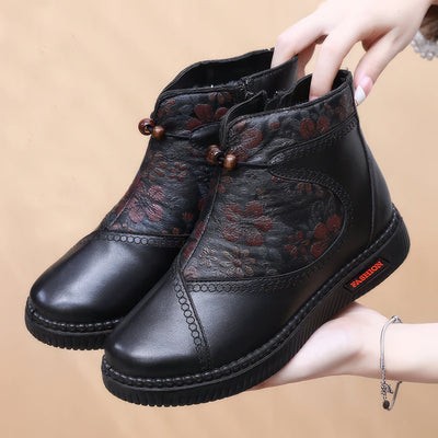 Zapatos de mujer de piel y algodón- TU ESENCIA