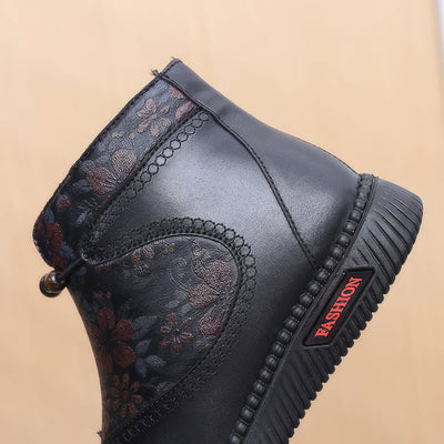 Zapatos de mujer de piel y algodón- TU ESENCIA