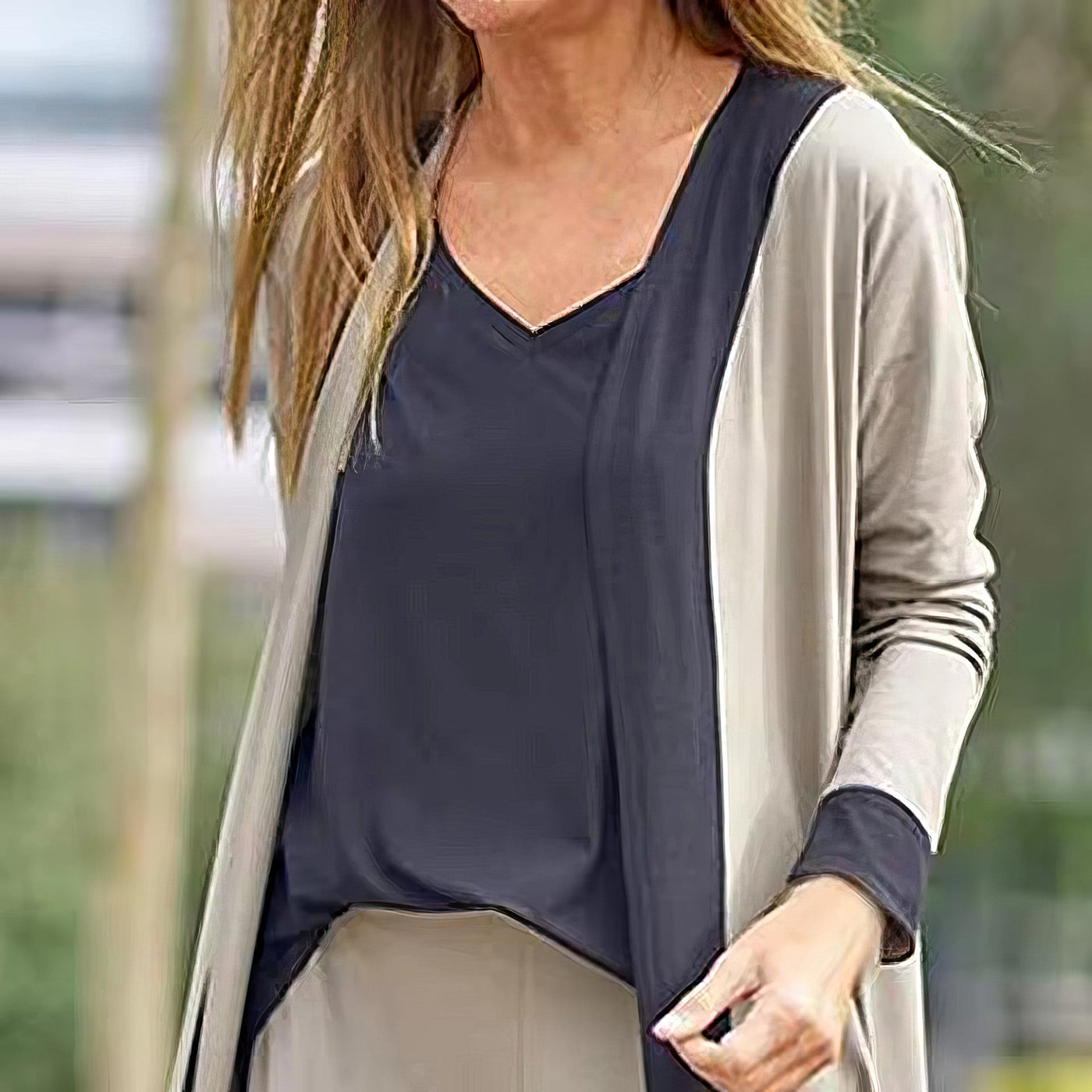 Conjunto de 3 piezas para mujer: cárdigan, top y pantalón ancho